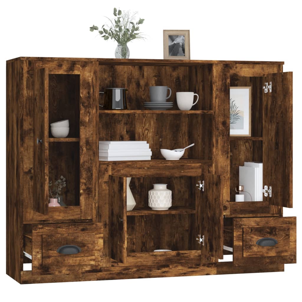 Skap Røkt Eik 3 stk