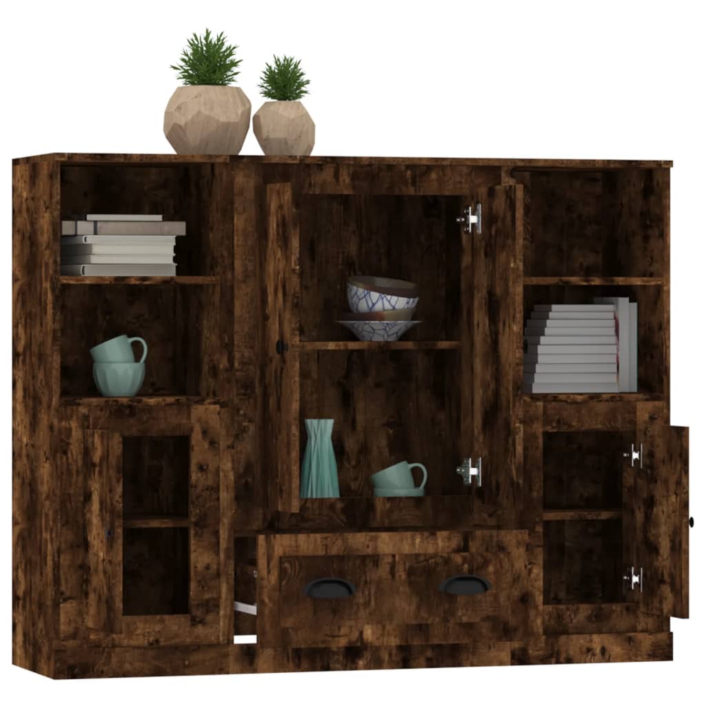 Skap Røkt Eik 3 stk