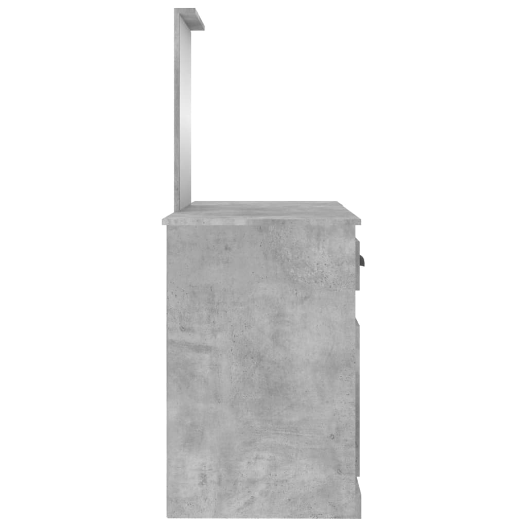 Sminkebord Betonggrå speil 130x50x132,5 cm
