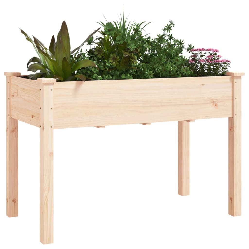 Utendørs Blomsterkasse Plantekasse Tre med foring 118x59x76 cm heltre gran