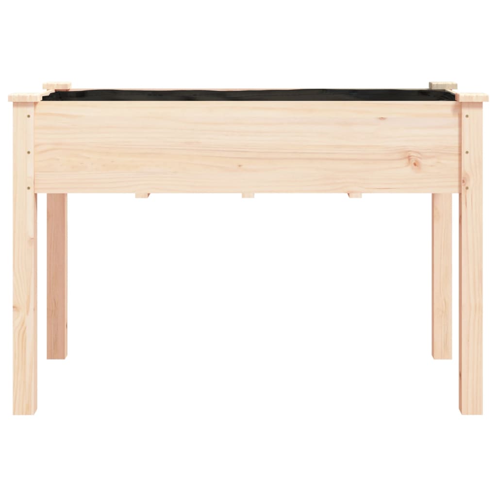 Utendørs Blomsterkasse Plantekasse Tre med foring 118x59x76 cm heltre gran