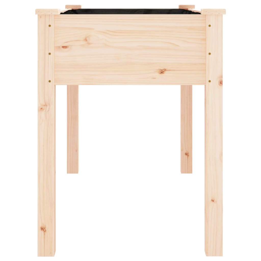 Utendørs Blomsterkasse Plantekasse Tre med foring 118x59x76 cm heltre gran
