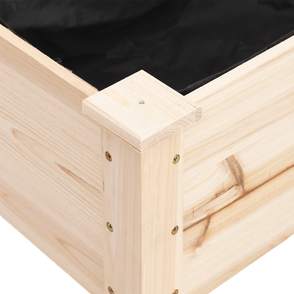 Utendørs Blomsterkasse Plantekasse Tre med foring 118x59x76 cm heltre gran