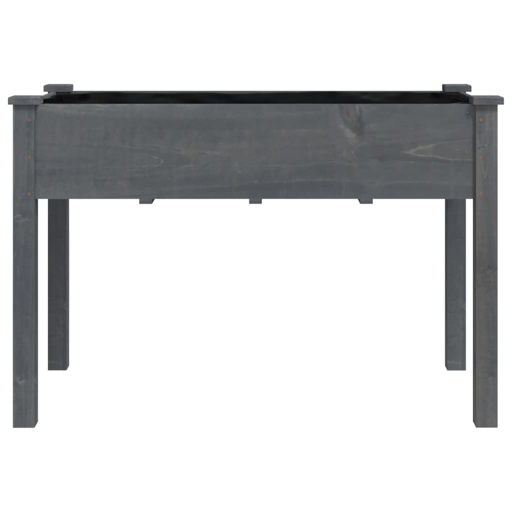 Utendørs Blomsterkasse Plantekasse Tre med foring Grå 118x59x76 cm heltre gran