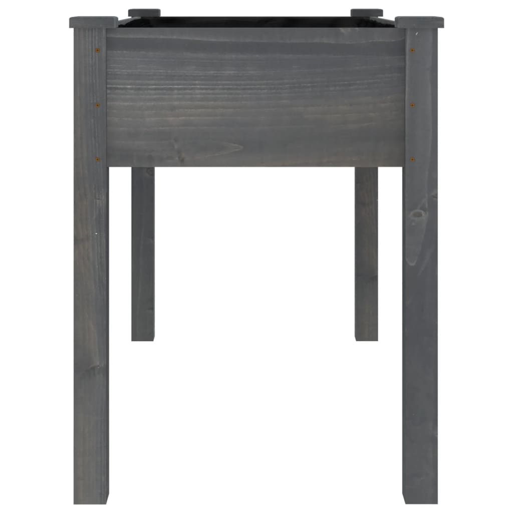 Utendørs Blomsterkasse Plantekasse Tre med foring Grå 118x59x76 cm heltre gran