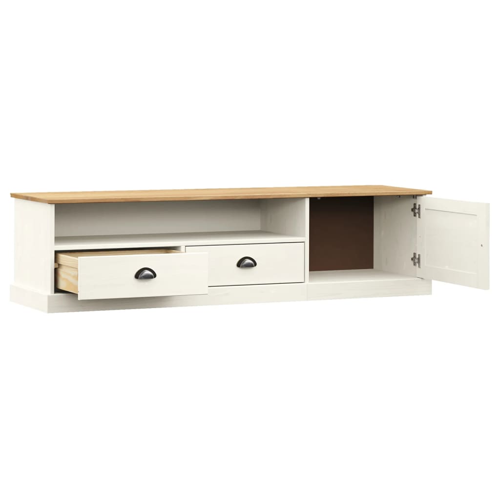 TV-Møbel Hvit TV-benk VIGO 156x40x40 cm heltre furu