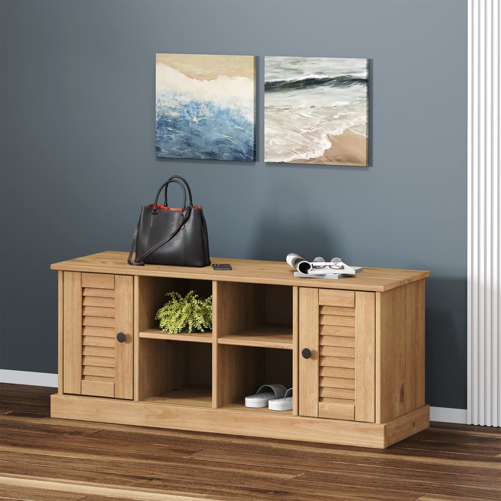 Skoskap Skohylle Skobenk Tre VIGO 106x35x45 cm heltre furu