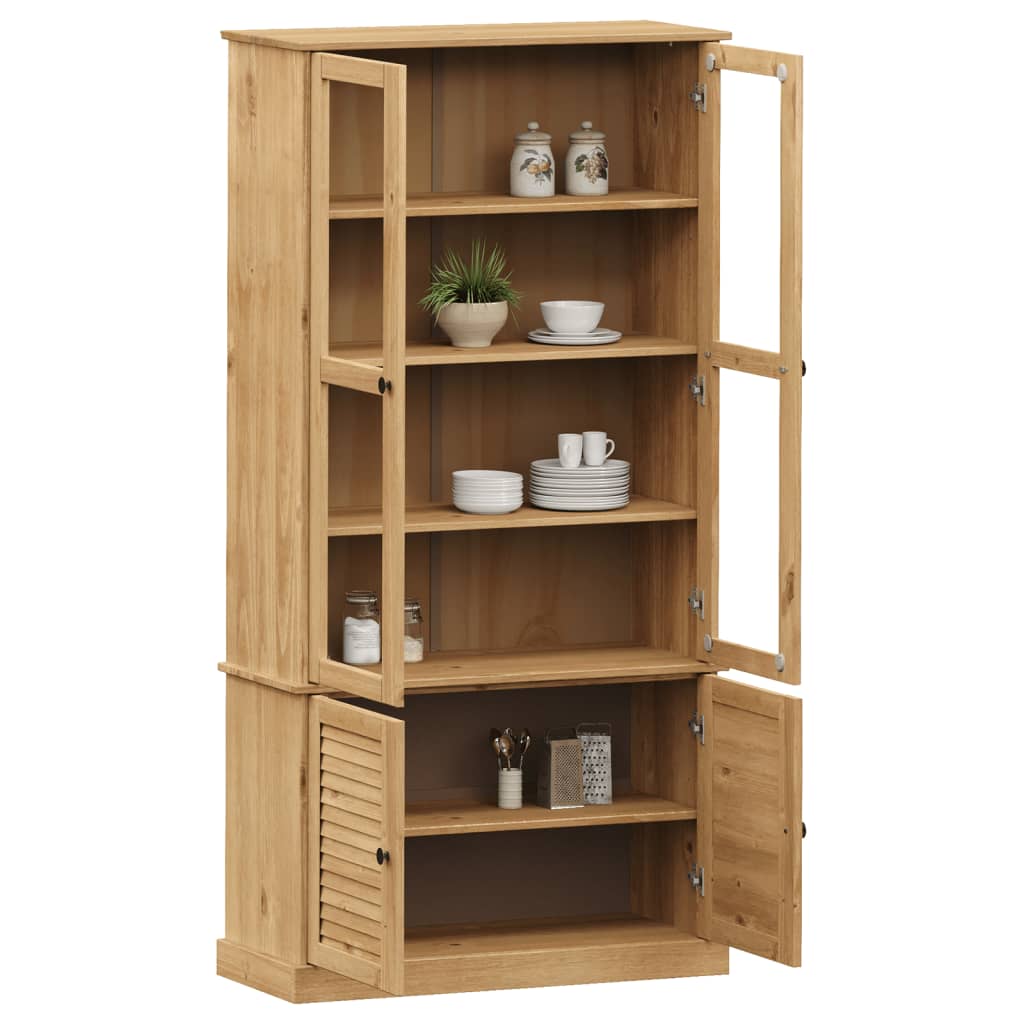 Vitrineskap VIGO 85x35x170 cm heltre furu