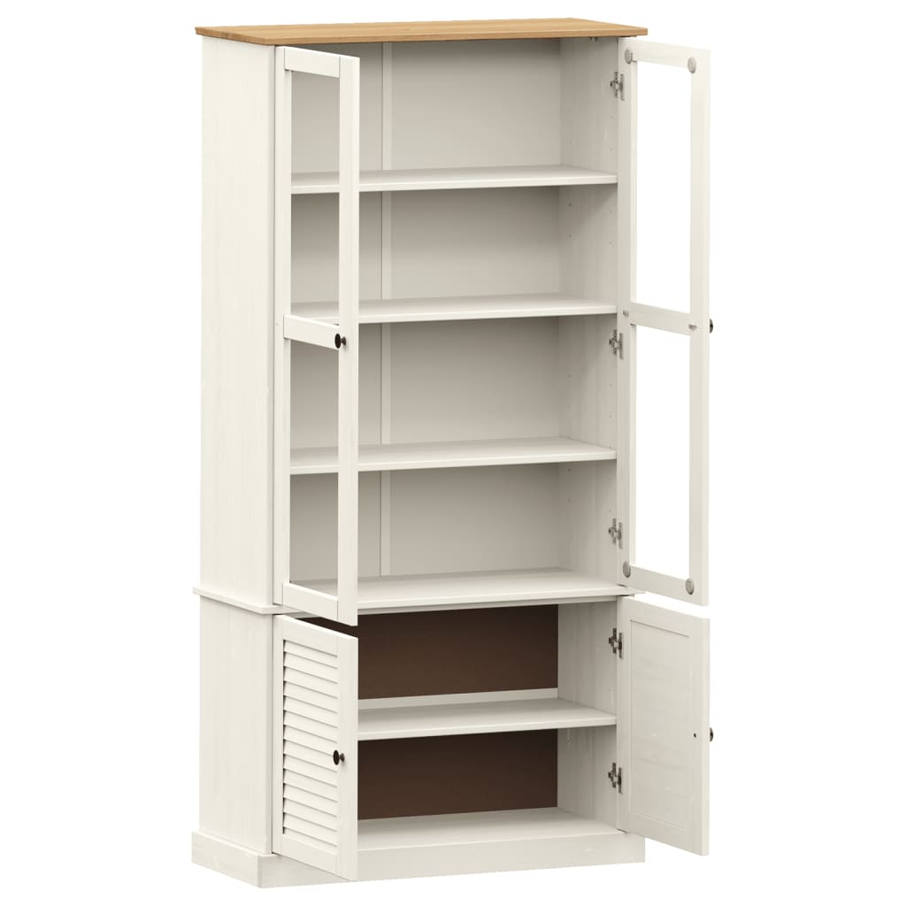Vitrineskap VIGO Hvit 85x35x170 cm heltre furu