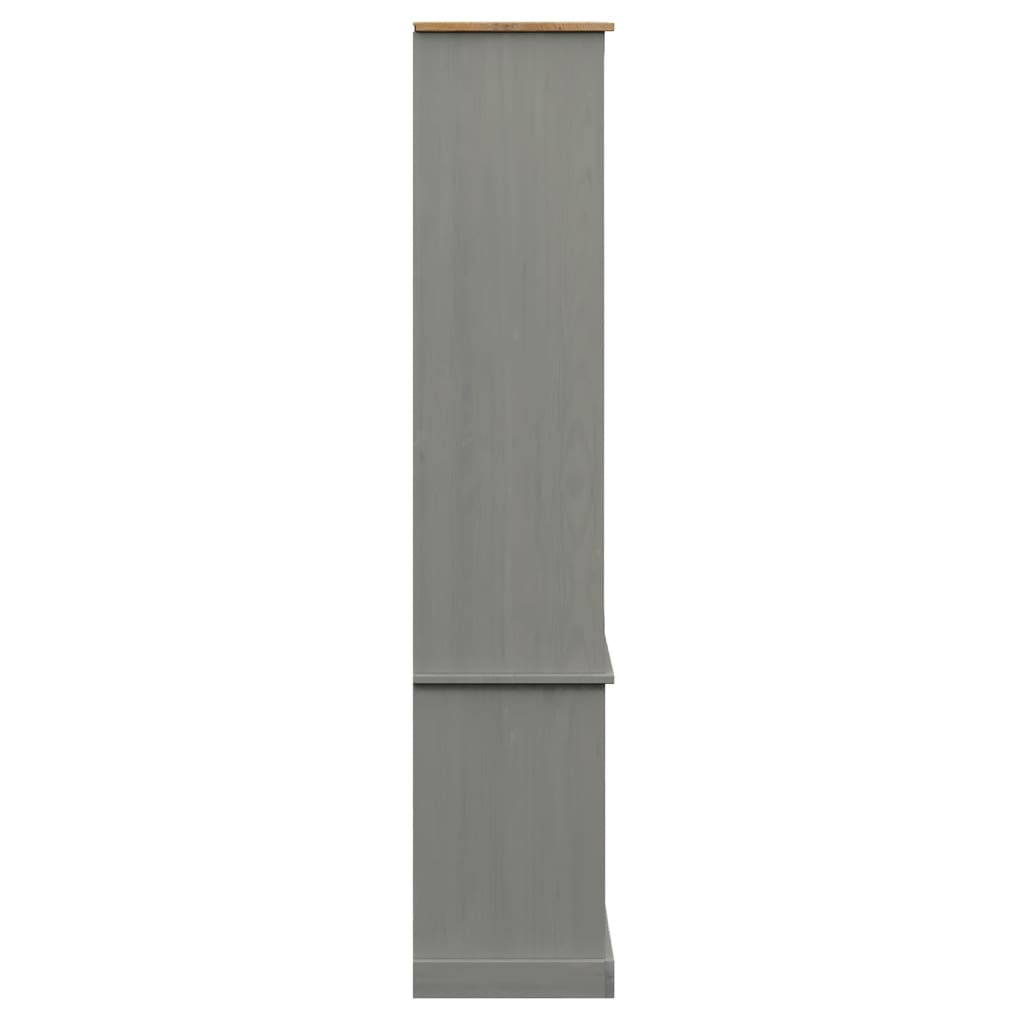 Vitrineskap VIGO Grå 85x35x170 cm heltre furu