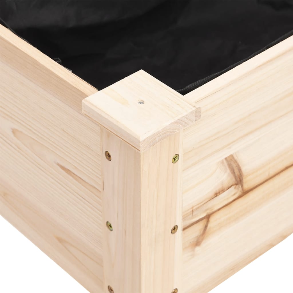 Utendørs Blomsterkasse Plantekasse Tre med foring 71x37x80 cm heltre gran