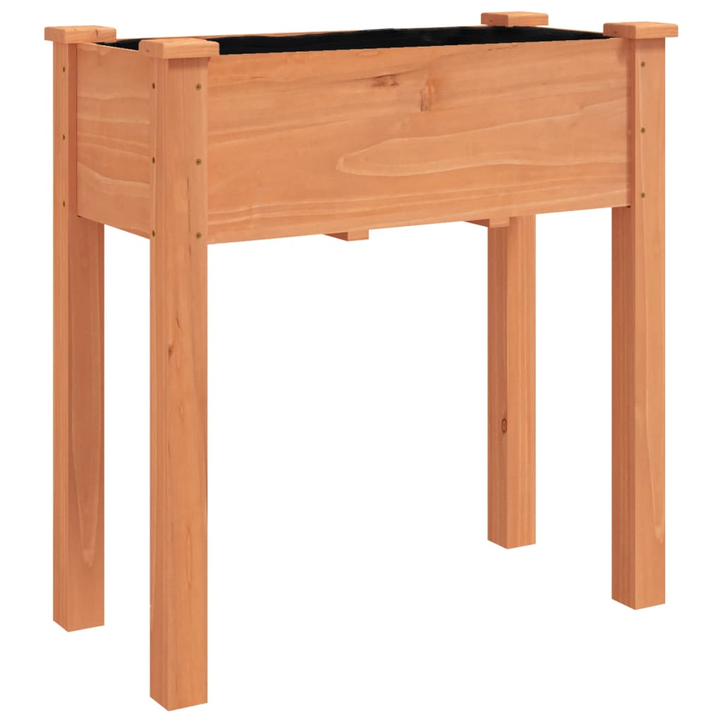 Utendørs Blomsterkasse Plantekasse Tre med foring Brun 71x37x80 cm heltre gran