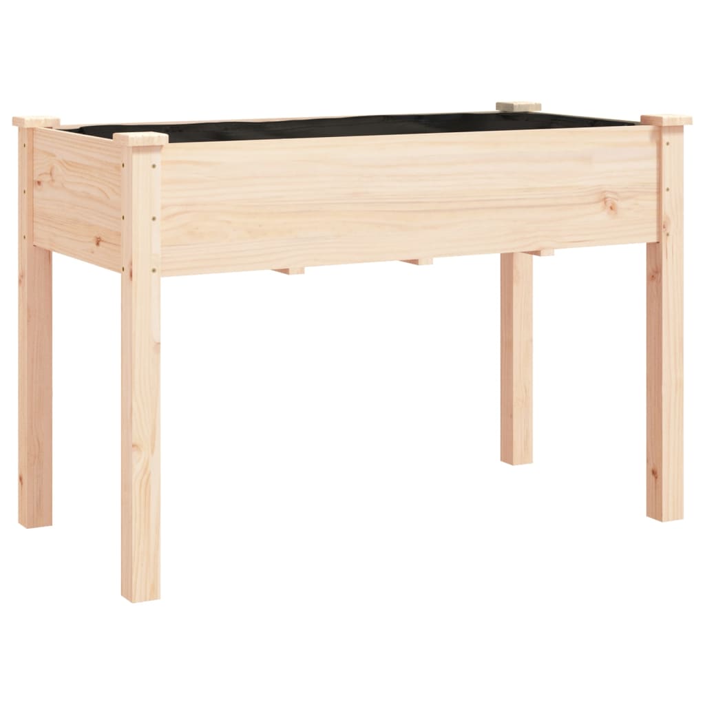 Utendørs Blomsterkasse Plantekasse Tre med foring 118x59x80 cm heltre gran