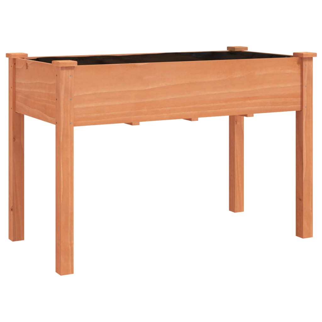 Utendørs Blomsterkasse Plantekasse Tre med foring Brun 118x59x80 cm heltre gran
