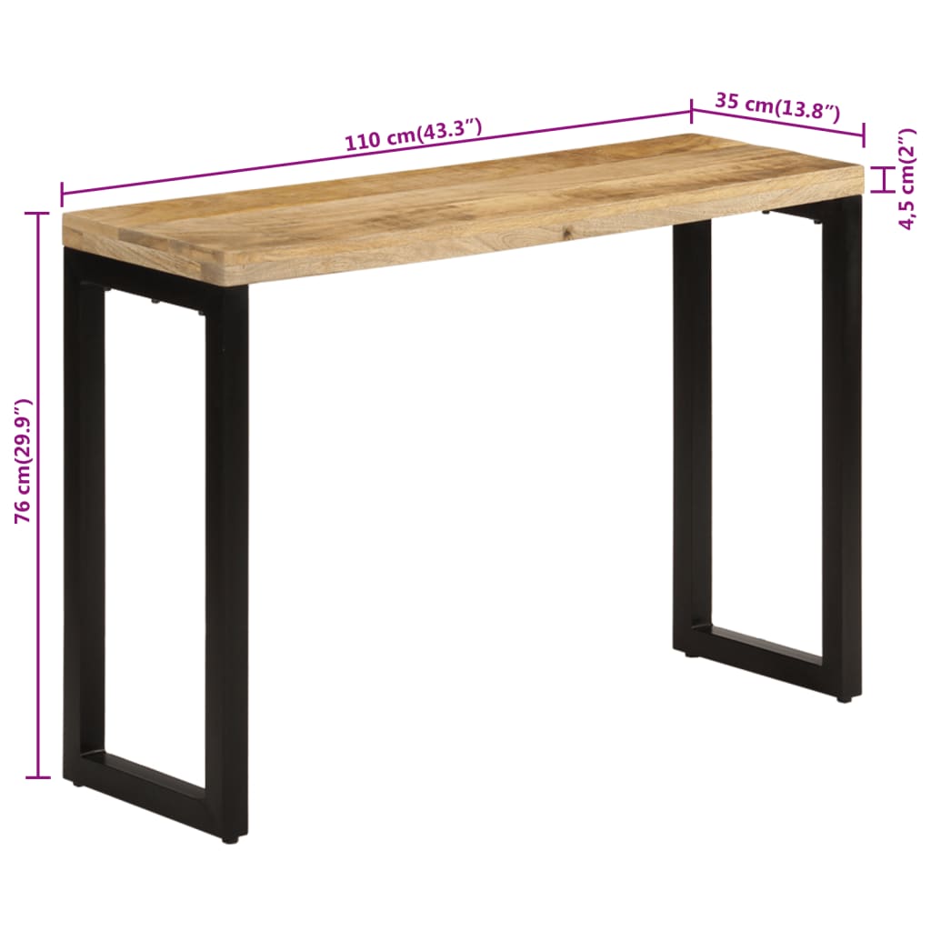 Avlastningsbord konsollbord Tre 110x35x76 cm grovt heltre mangotre