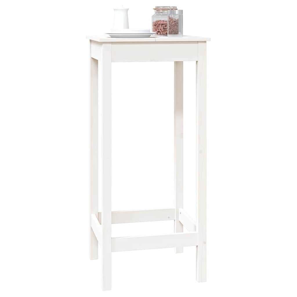 Barbord hvit 50x50x110 cm heltre furu