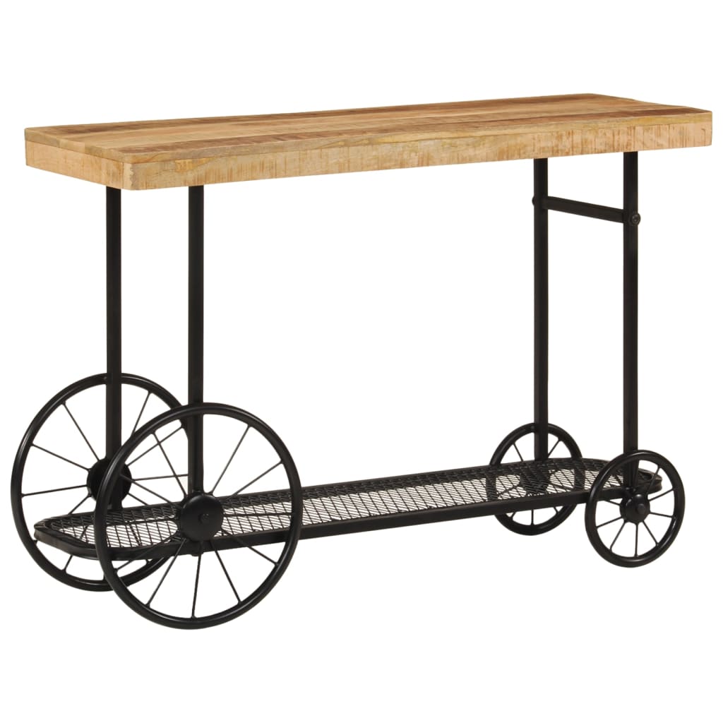 Avlastningsbord Konsollbord Tre 112x36x76 cm heltre mango og jern