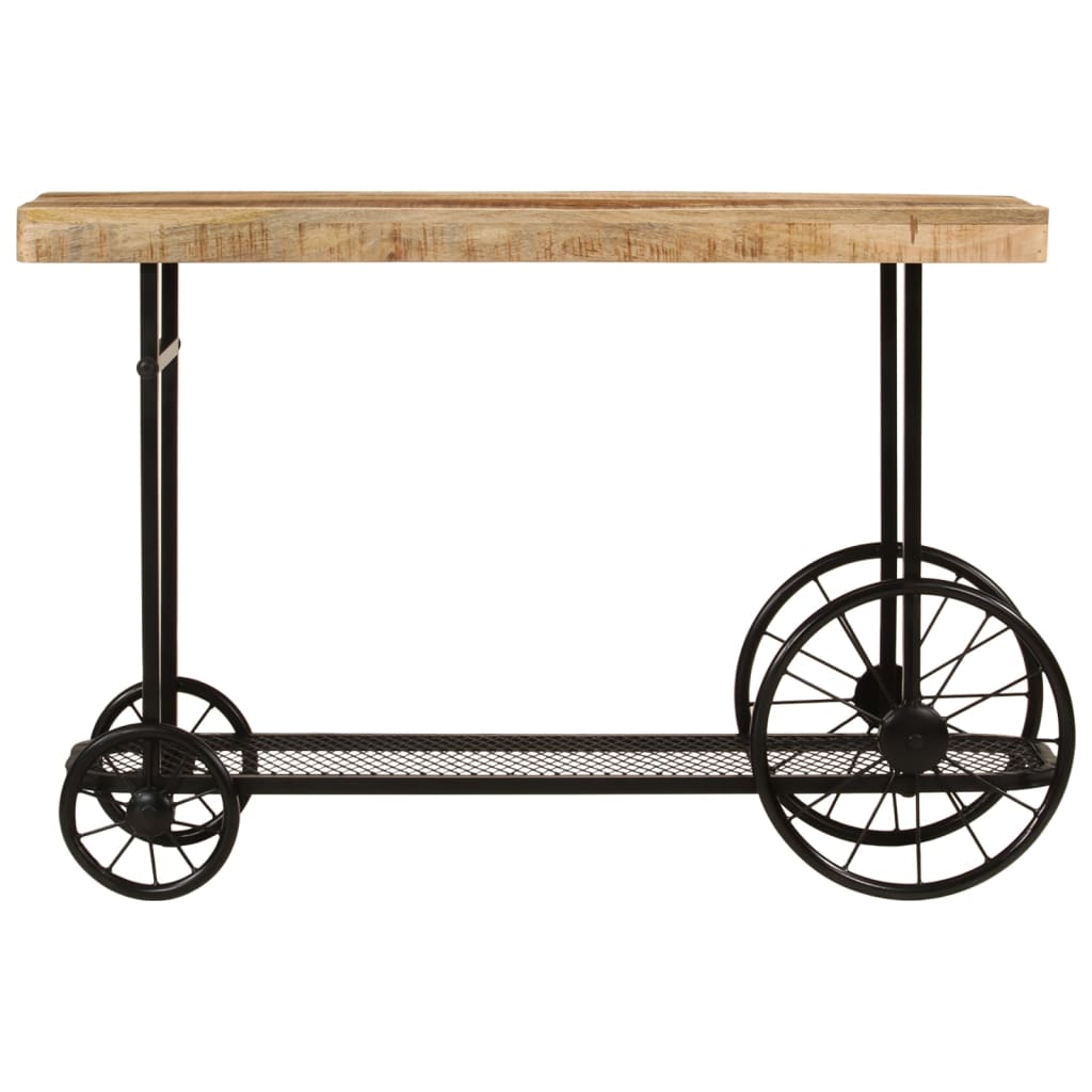 Avlastningsbord Konsollbord Tre 112x36x76 cm heltre mango og jern