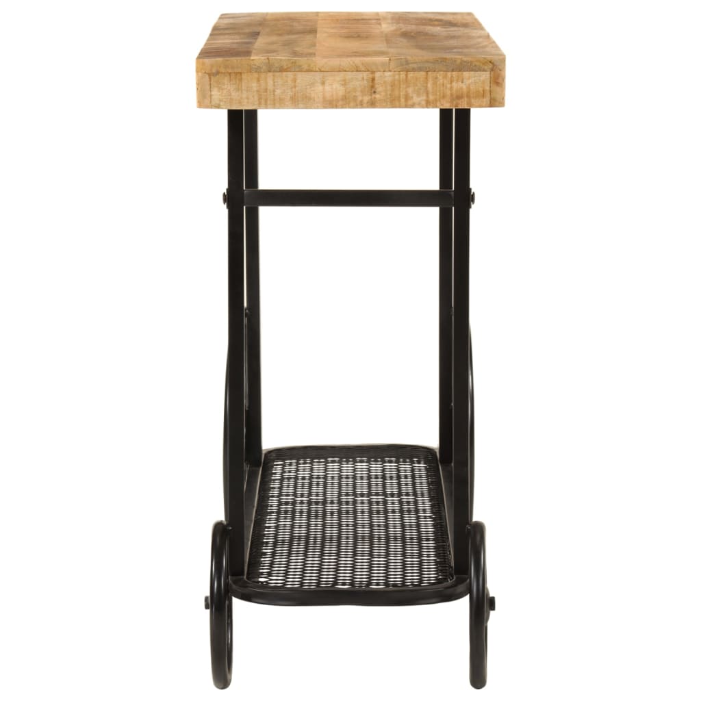 Avlastningsbord Konsollbord Tre 112x36x76 cm heltre mango og jern