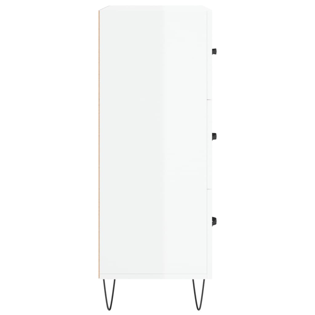 Skjenk Høyglans Hvit 69,5x34x90 cm