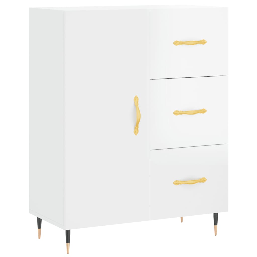 Skjenk Høyglans Hvit 69,5x34x90 cm