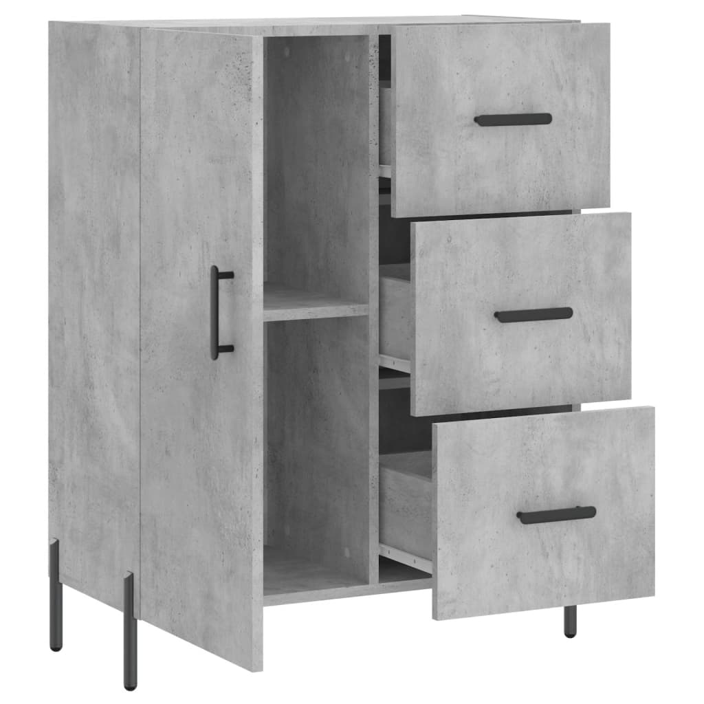 Kommode Betonggrå 69,5x34x90 cm