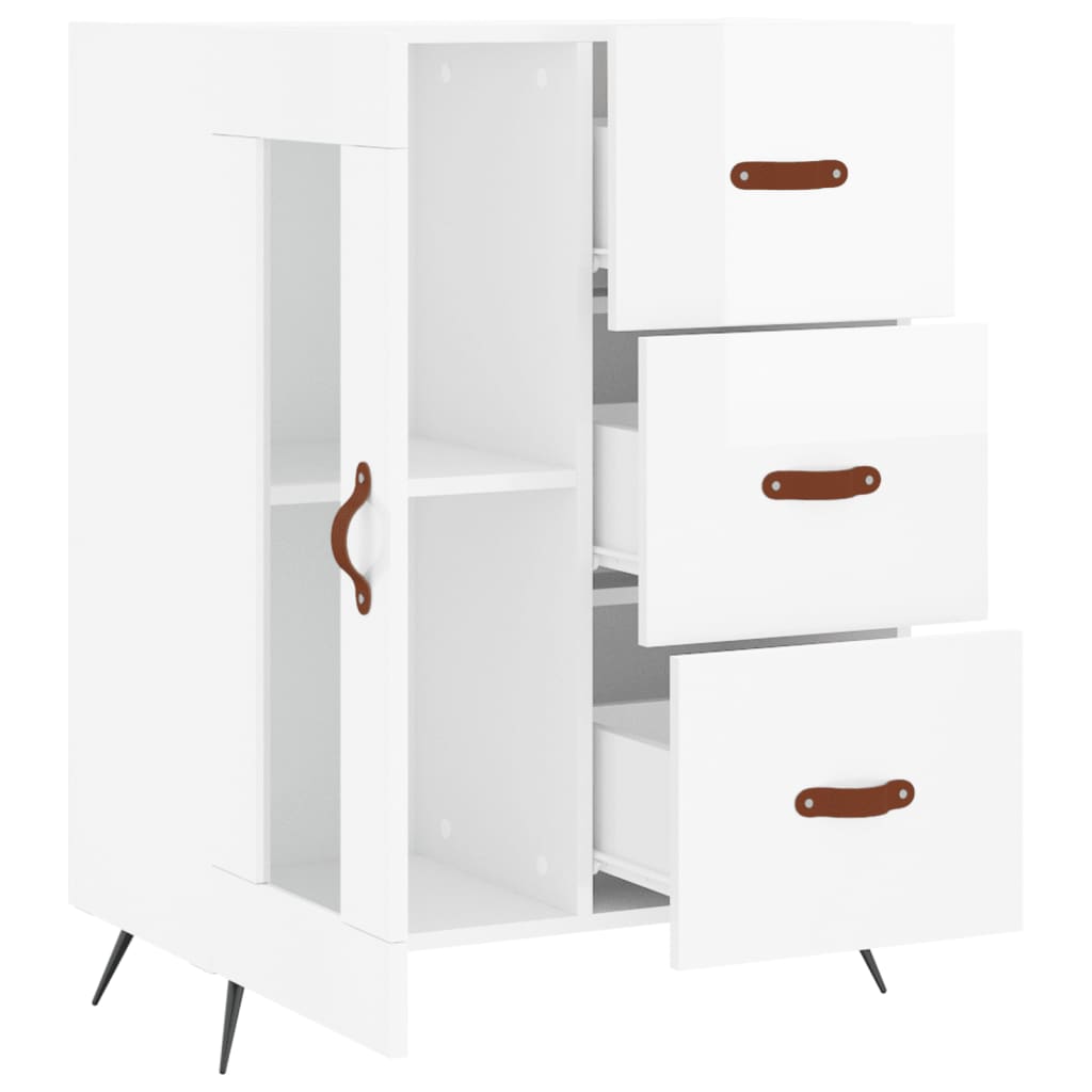 Skjenk Høyglans Hvit 69,5x34x90 cm