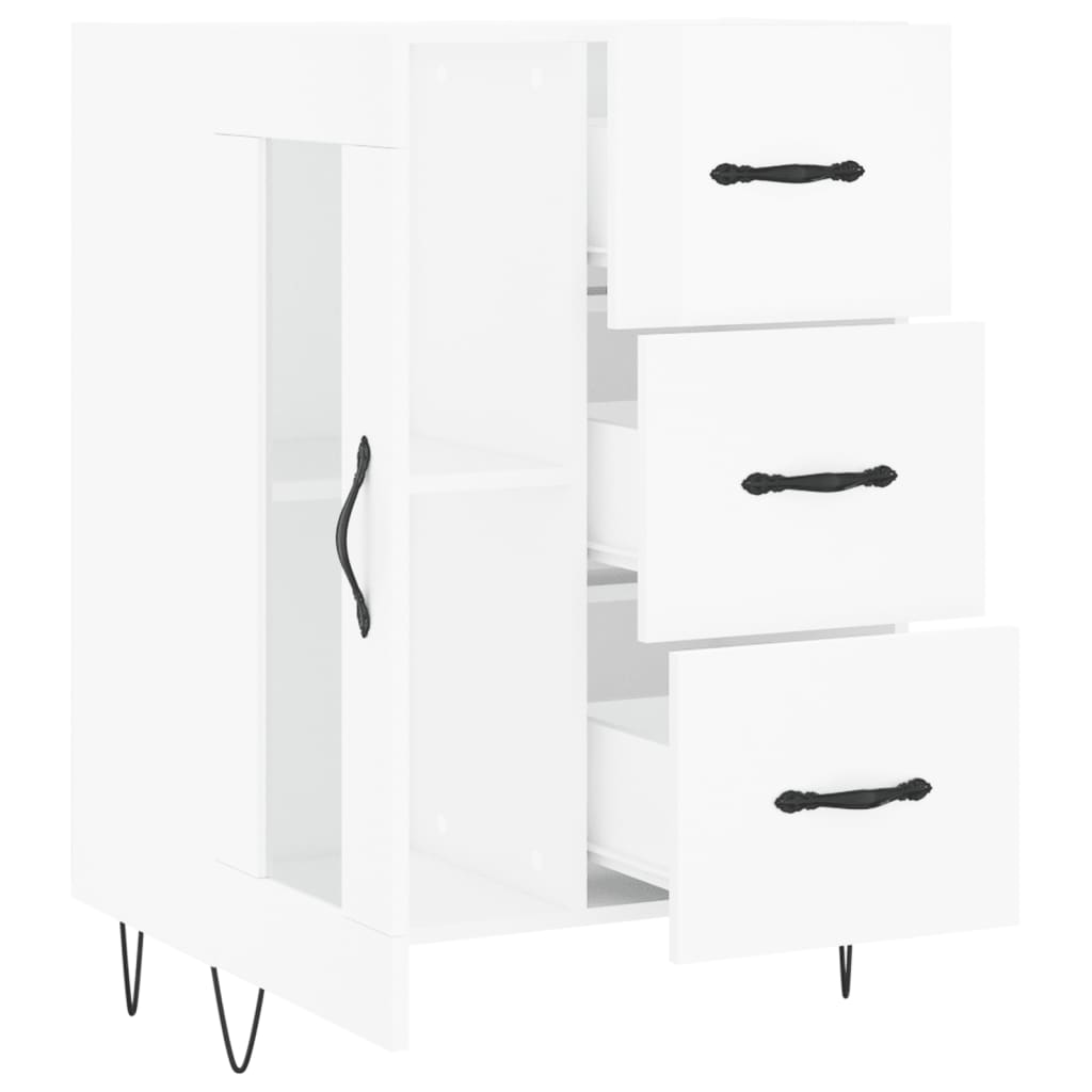 Skjenk Høyglans Hvit 69,5x34x90 cm
