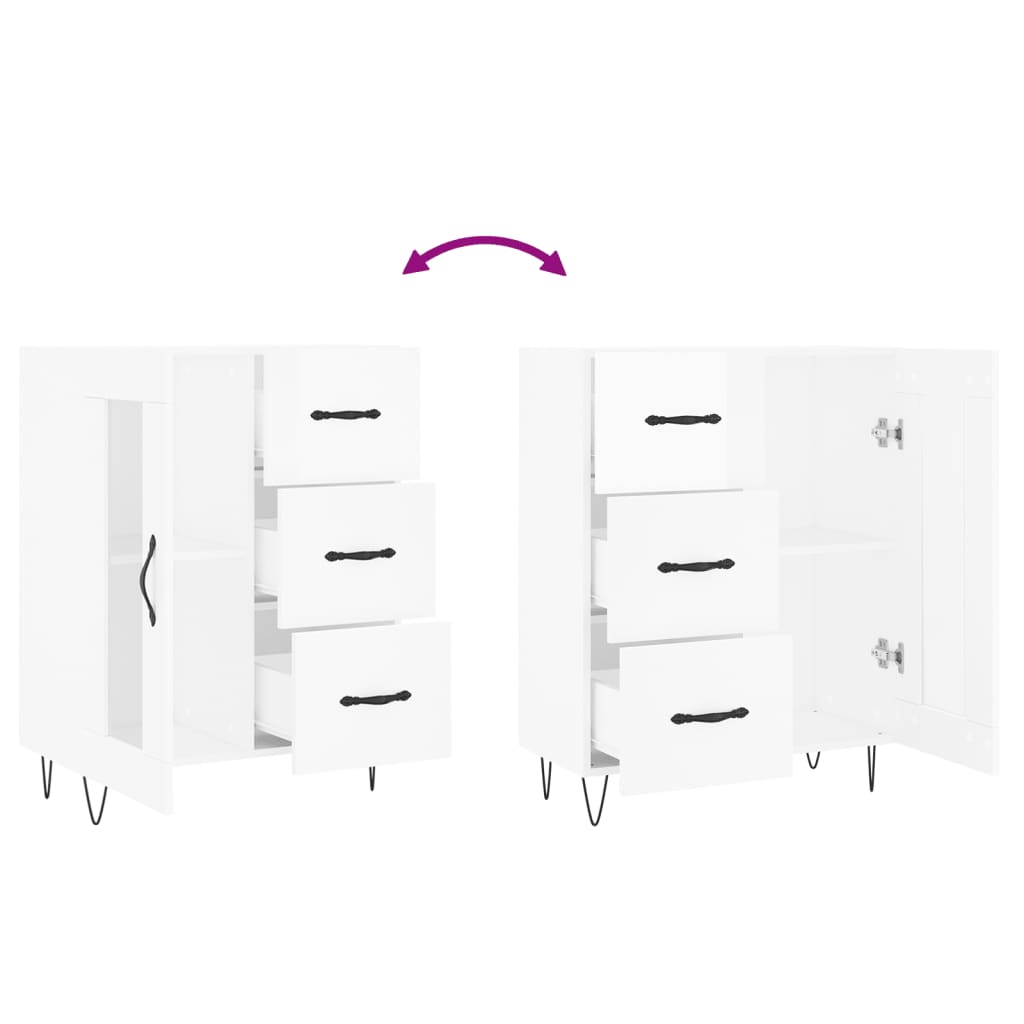 Skjenk Høyglans Hvit 69,5x34x90 cm