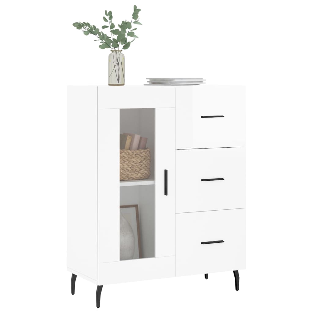 Skjenk Høyglans Hvit 69,5x34x90 cm