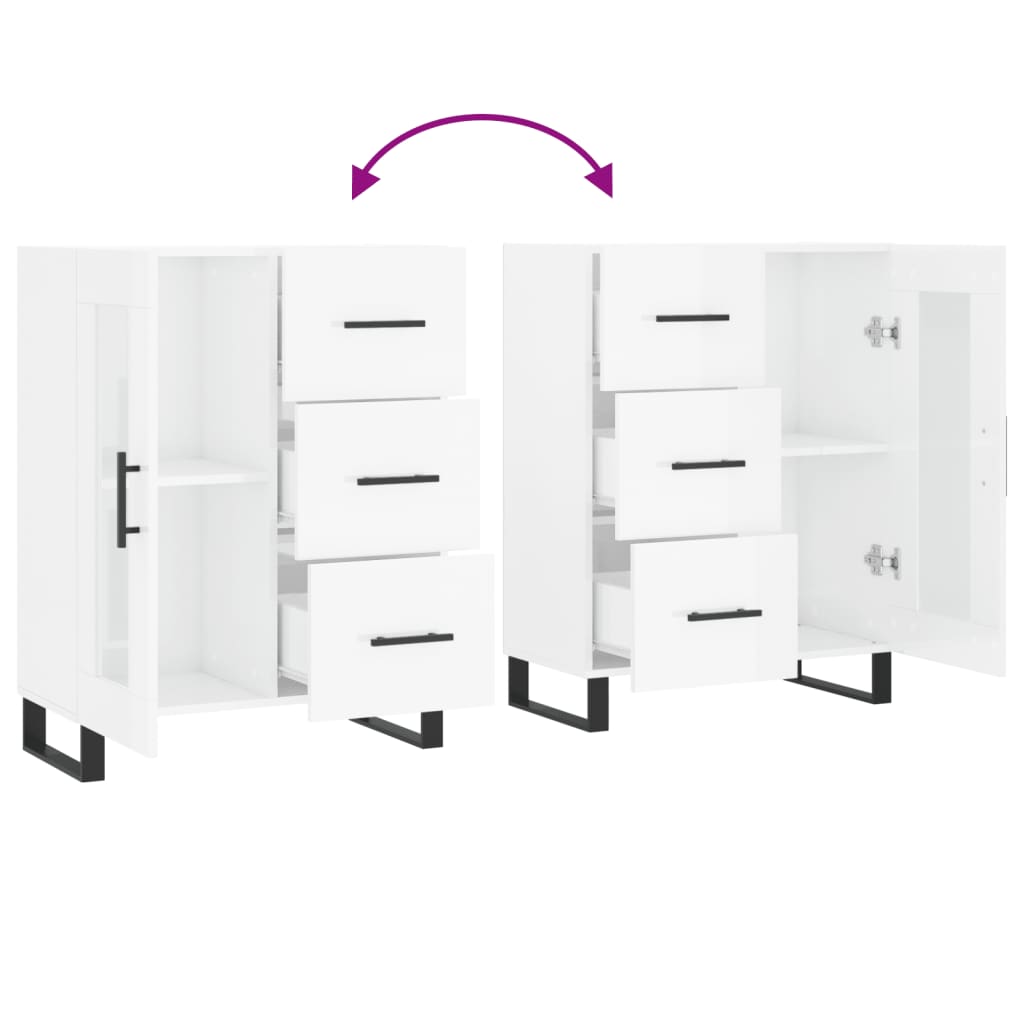 Skjenk Høyglans Hvit 69,5x34x90 cm