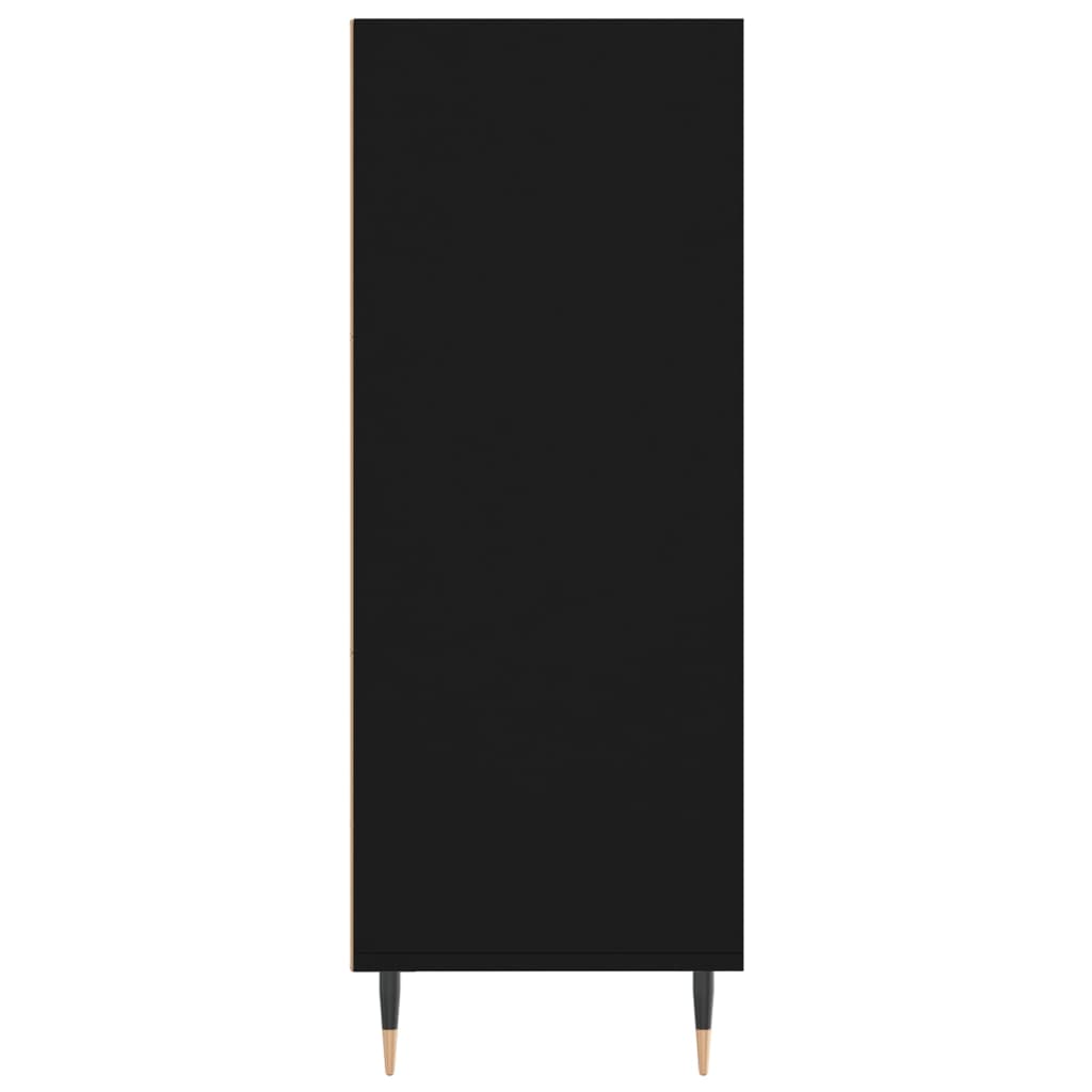Bokhylle svart 69,5x32,5x90 cm konstruert tre