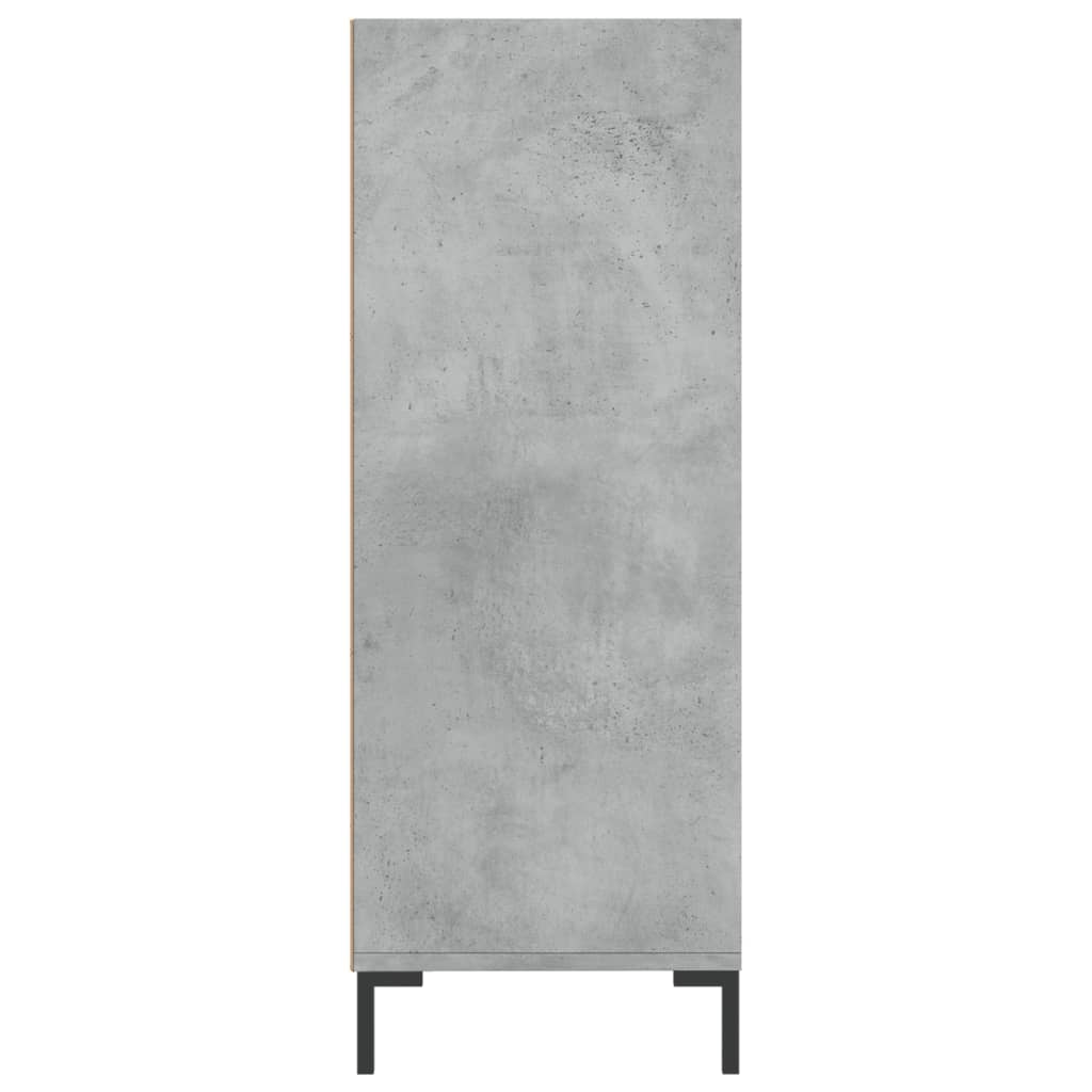 Bokhylle betonggrå 69,5x32,5x90 cm konstruert tre