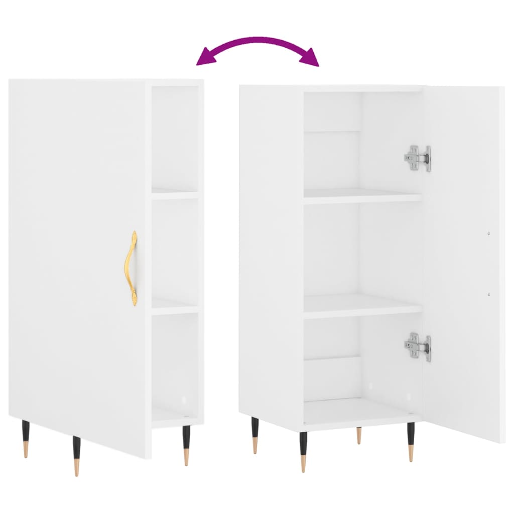 Skjenk hvit 34,5x34x90 cm konstruert tre
