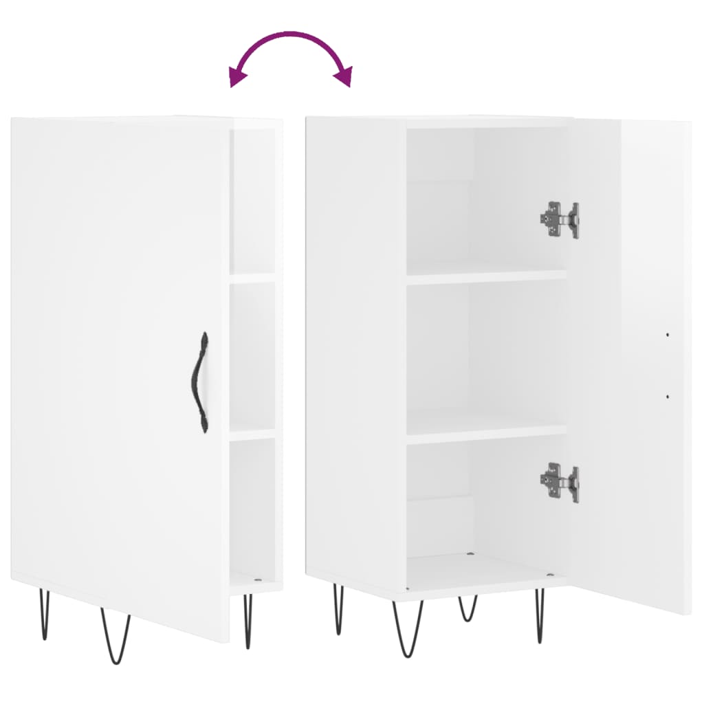 Skjenk Høyglans Hvit 34,5x34x90 cm