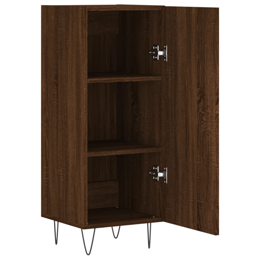 Skjenk brun eik 34,5x34x90 cm konstruert tre