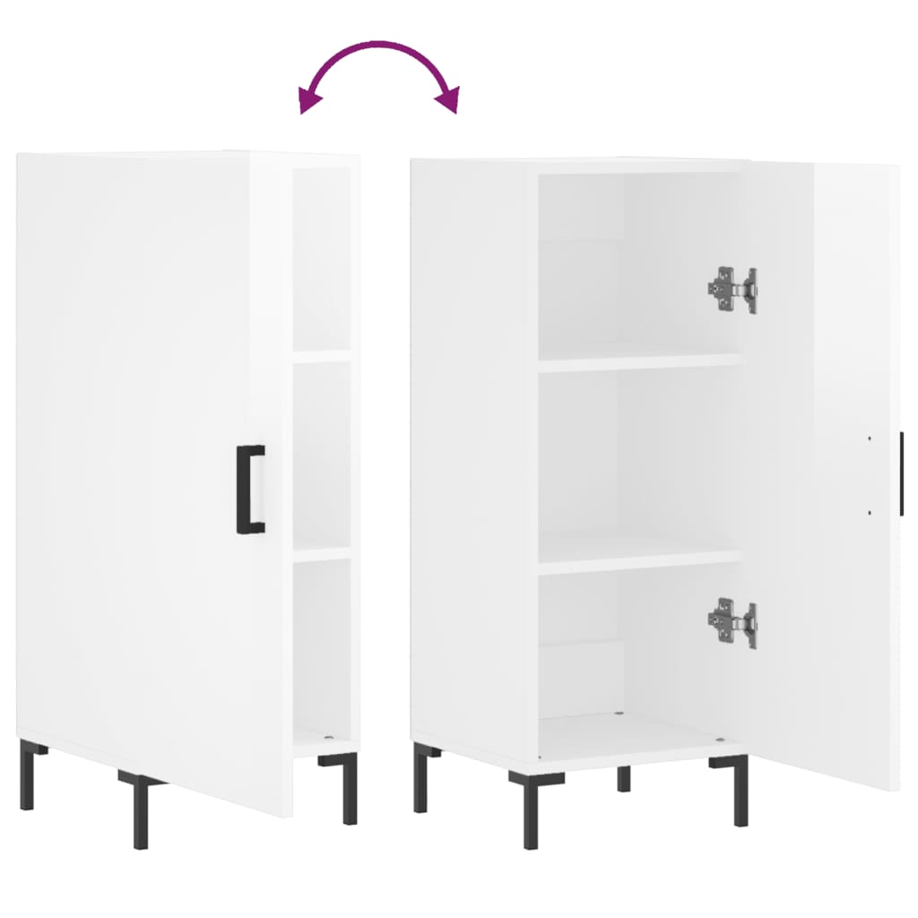 Skjenk Høyglans Hvit 34,5x34x90 cm