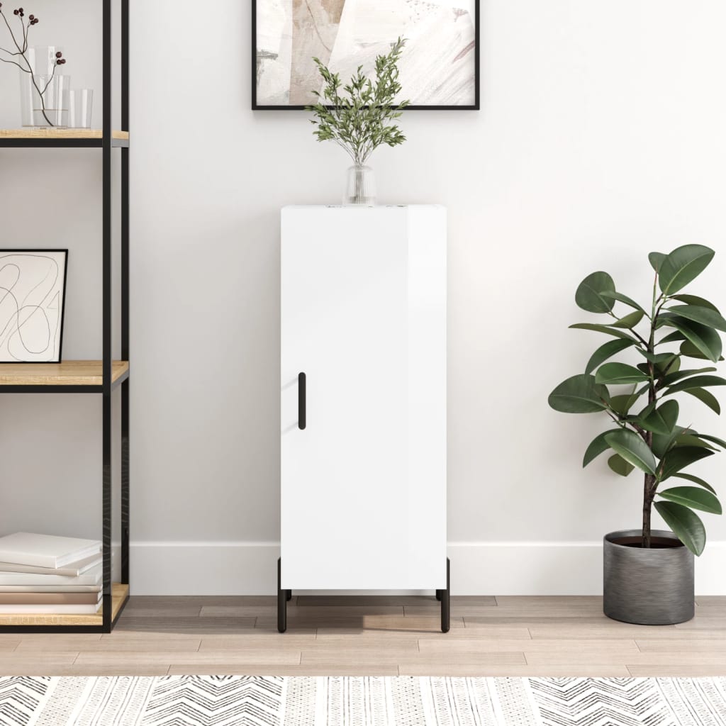 Skjenk Høyglans Hvit 34,5x34x90 cm