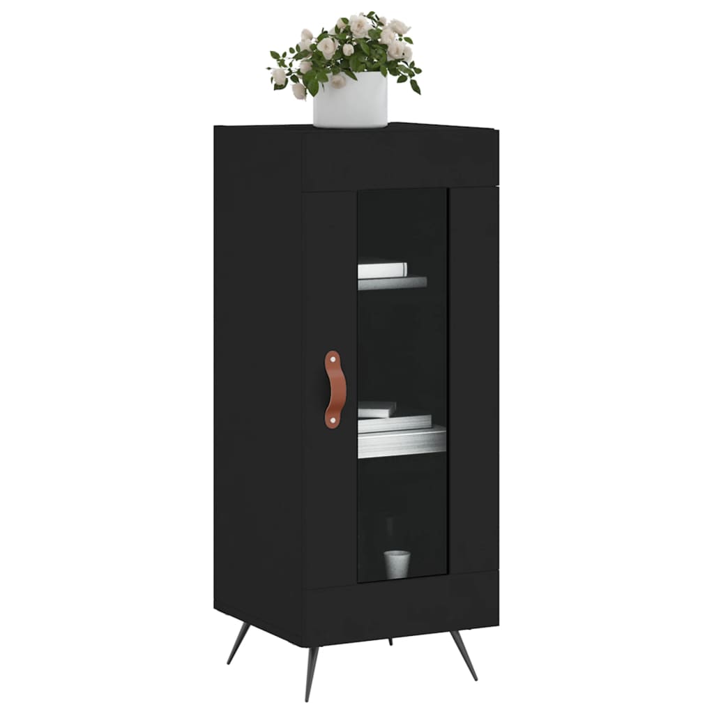 Skjenk svart 34,5x34x90 cm konstruert tre