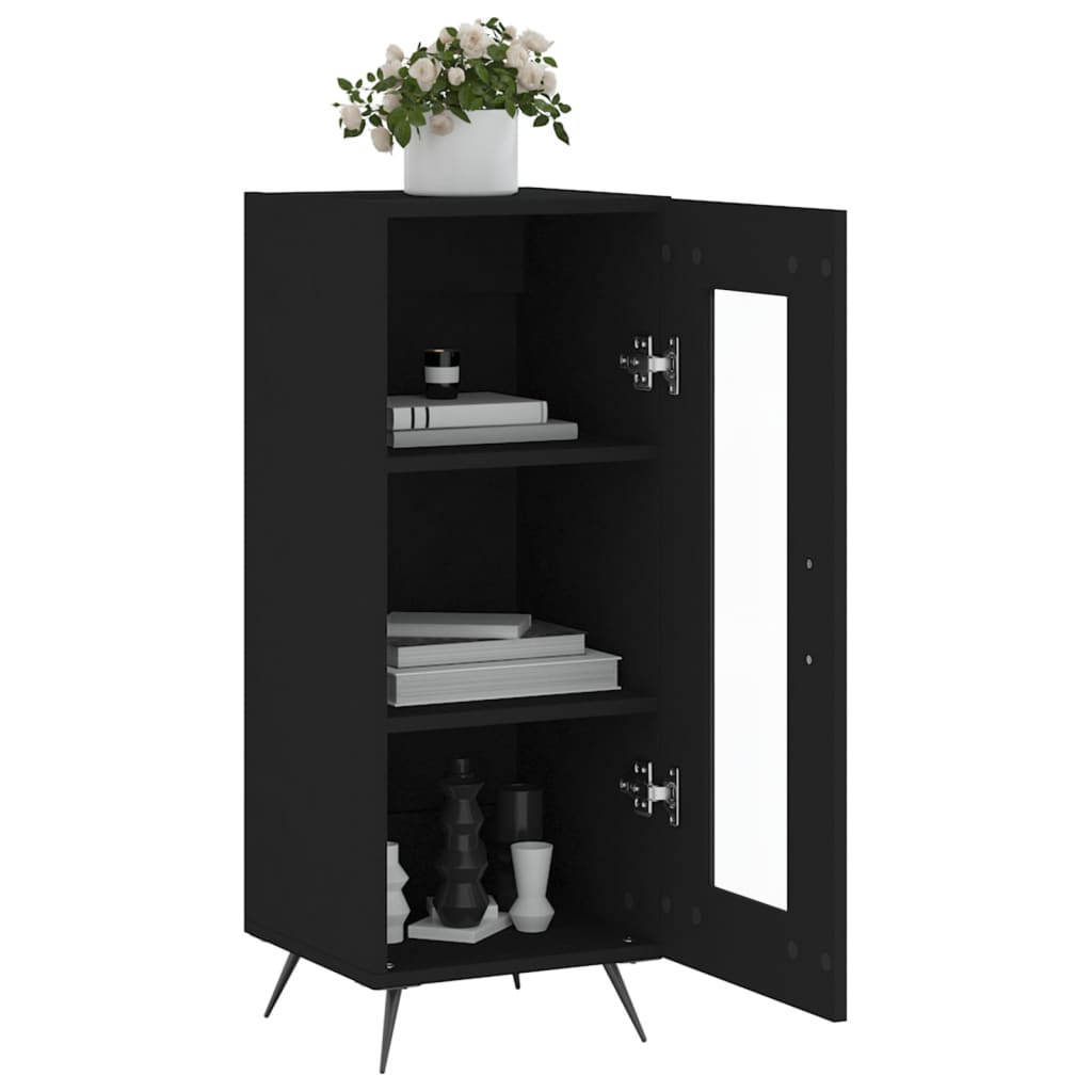 Skjenk svart 34,5x34x90 cm konstruert tre