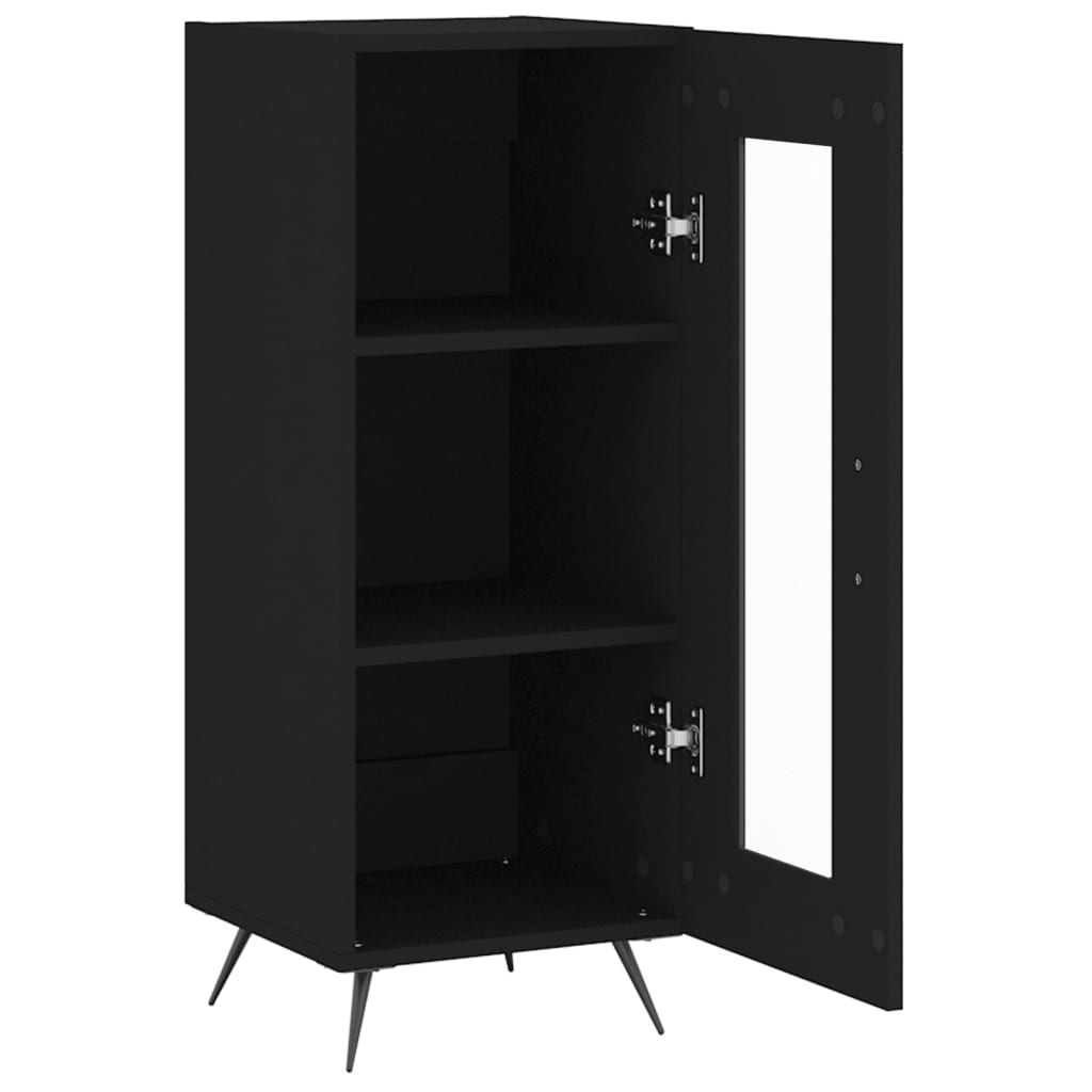 Skjenk svart 34,5x34x90 cm konstruert tre