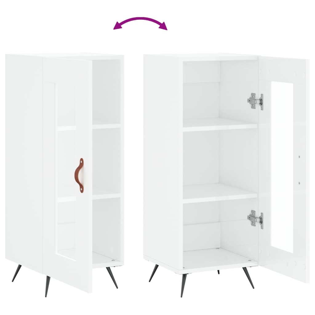 Skjenk Høyglans Hvit 34,5x34x90 cm