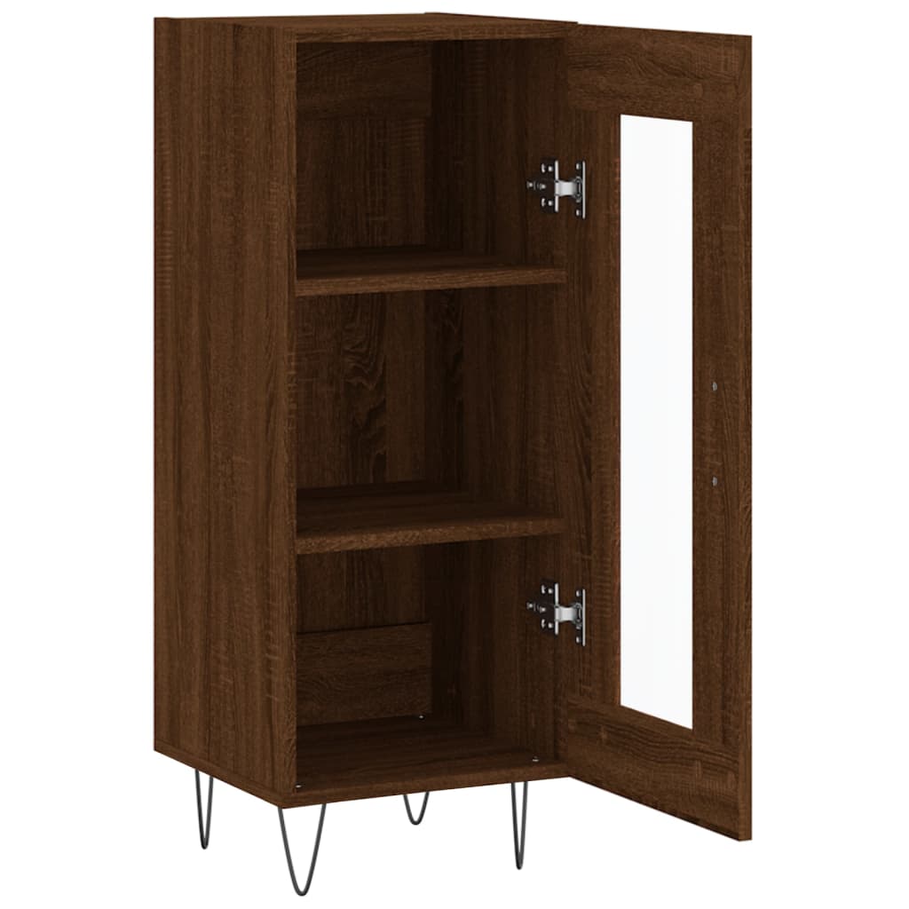 Skjenk brun eik 34,5x34x90 cm konstruert tre