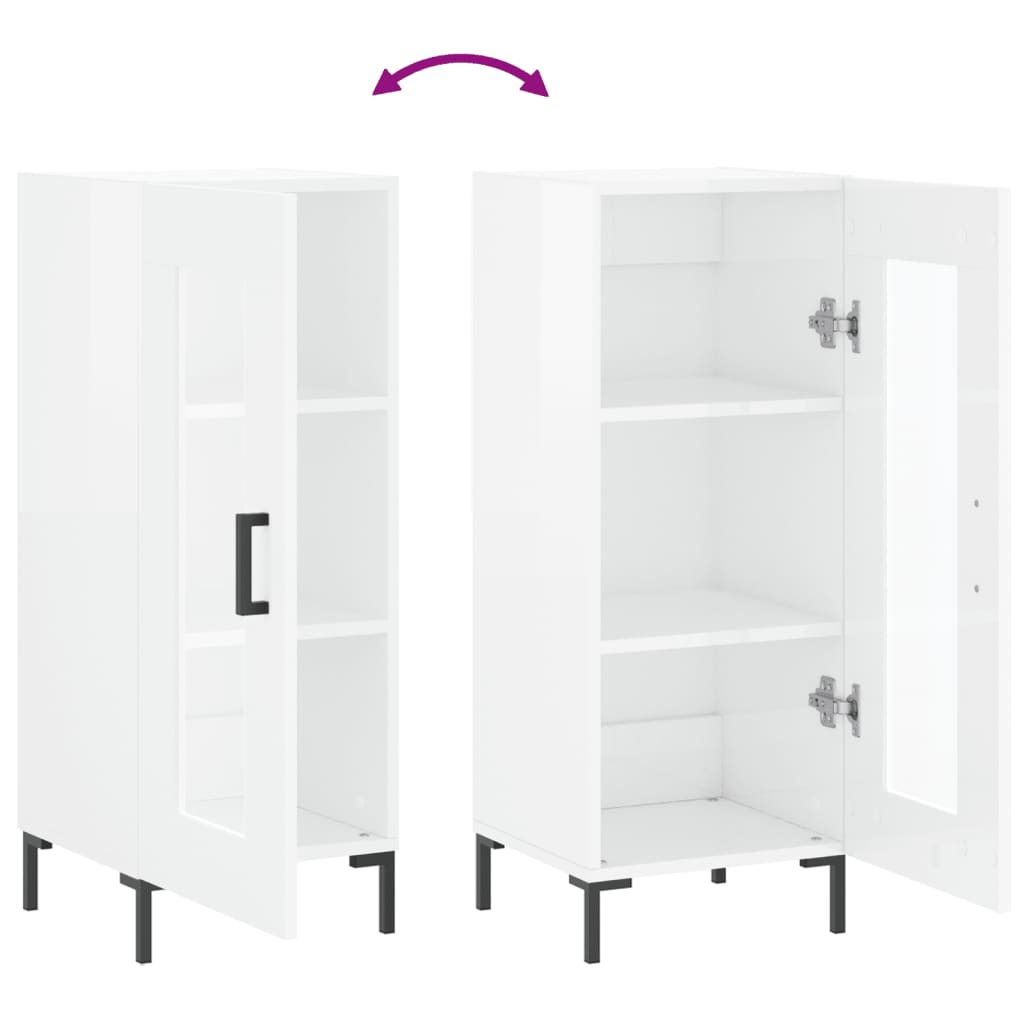 Skjenk Høyglans Hvit 34,5x34x90 cm