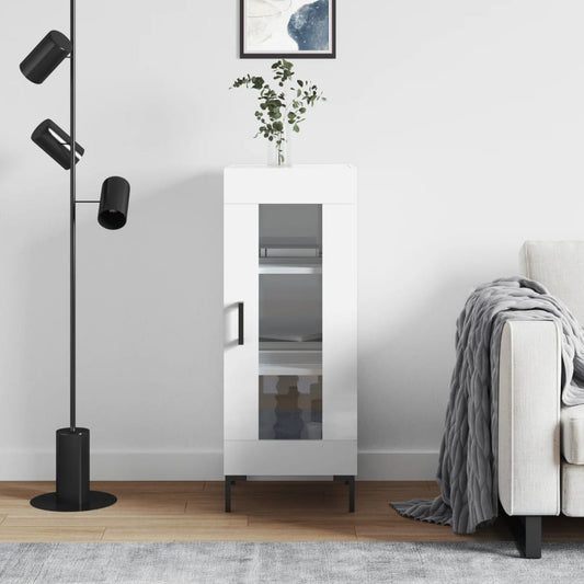 Skjenk Høyglans Hvit 34,5x34x90 cm