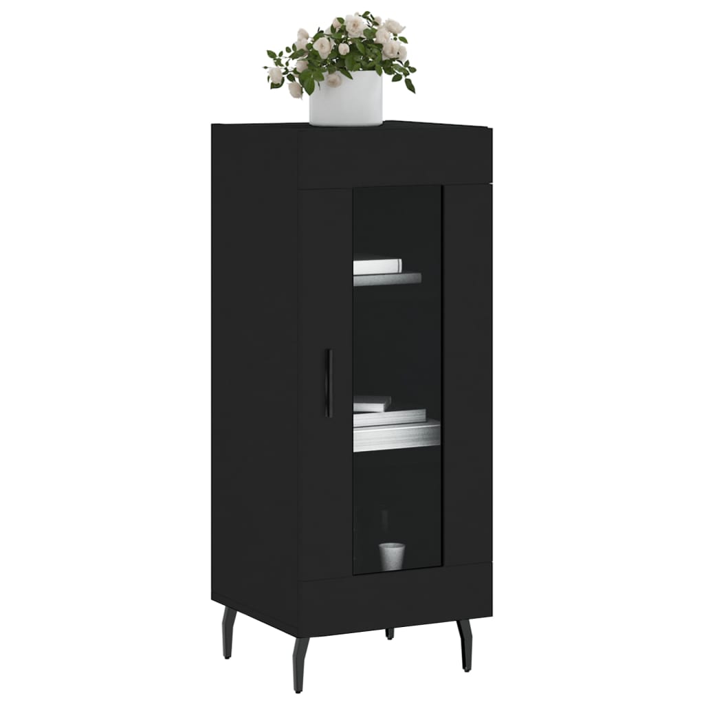 Skjenk svart 34,5x34x90 cm konstruert tre