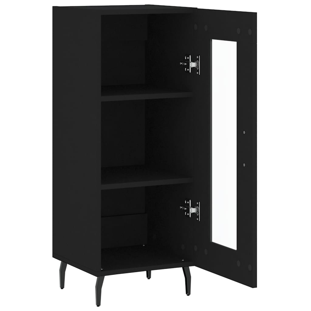 Skjenk svart 34,5x34x90 cm konstruert tre