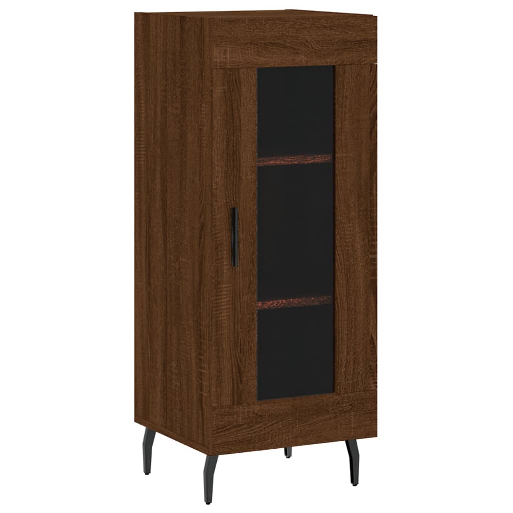 Skjenk brun eik 34,5x34x90 cm konstruert tre