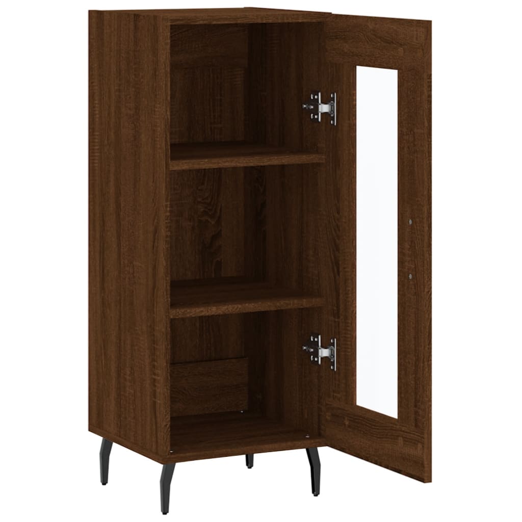 Skjenk brun eik 34,5x34x90 cm konstruert tre
