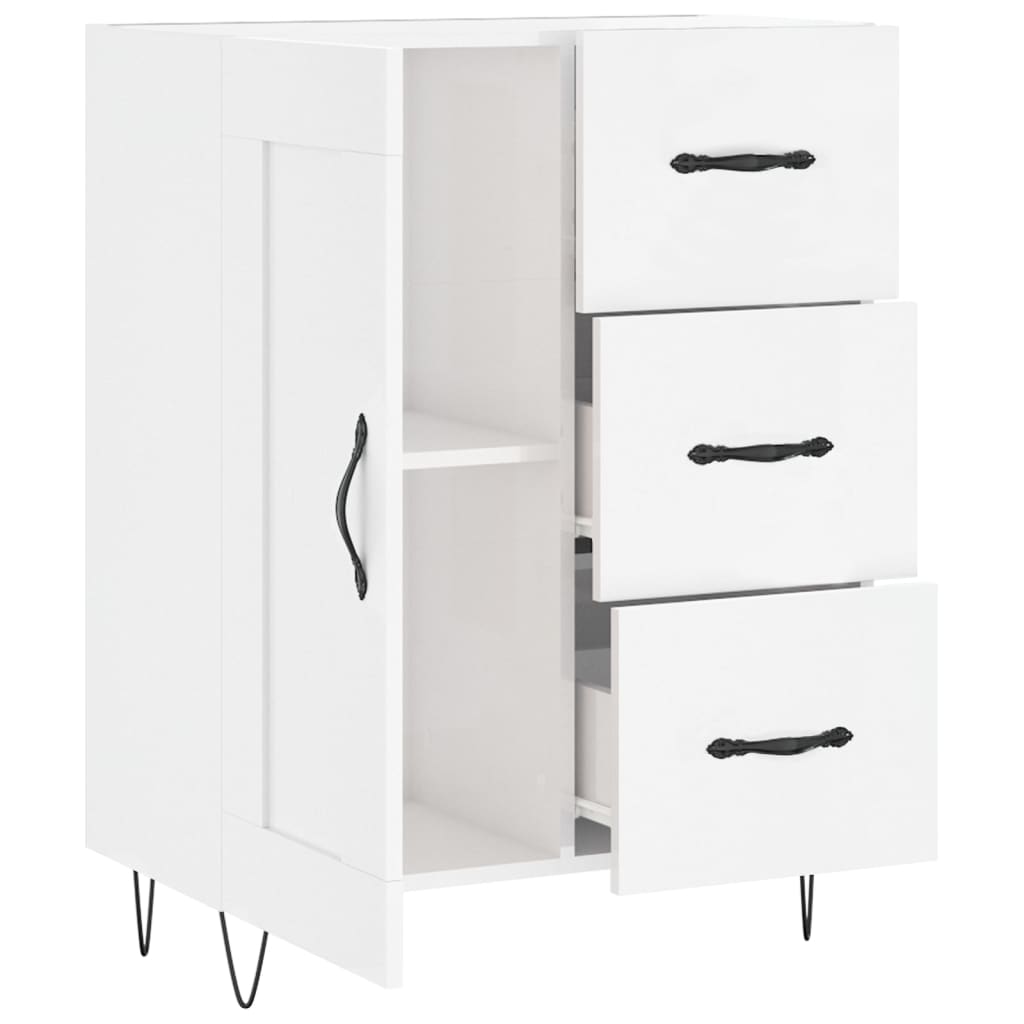 Skjenk Høyglans Hvit 69,5x34x90 cm